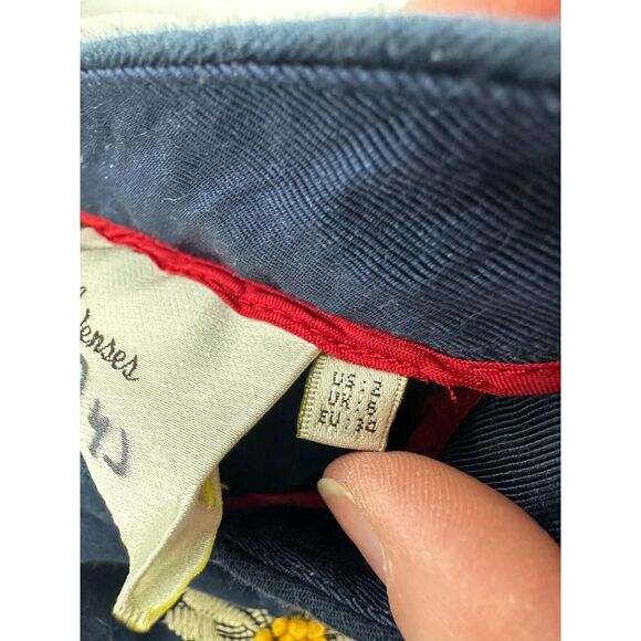 Anthropologie Elevenses Navy High Waisted Floral Shorts Embroidered Flowers-Sz 2 - Picture 8 of 9